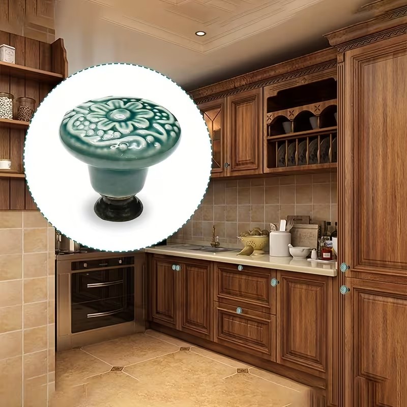 12pcs Ceramic Cabinet Knobs, F - Furniture Hardware Latch 评论和价格